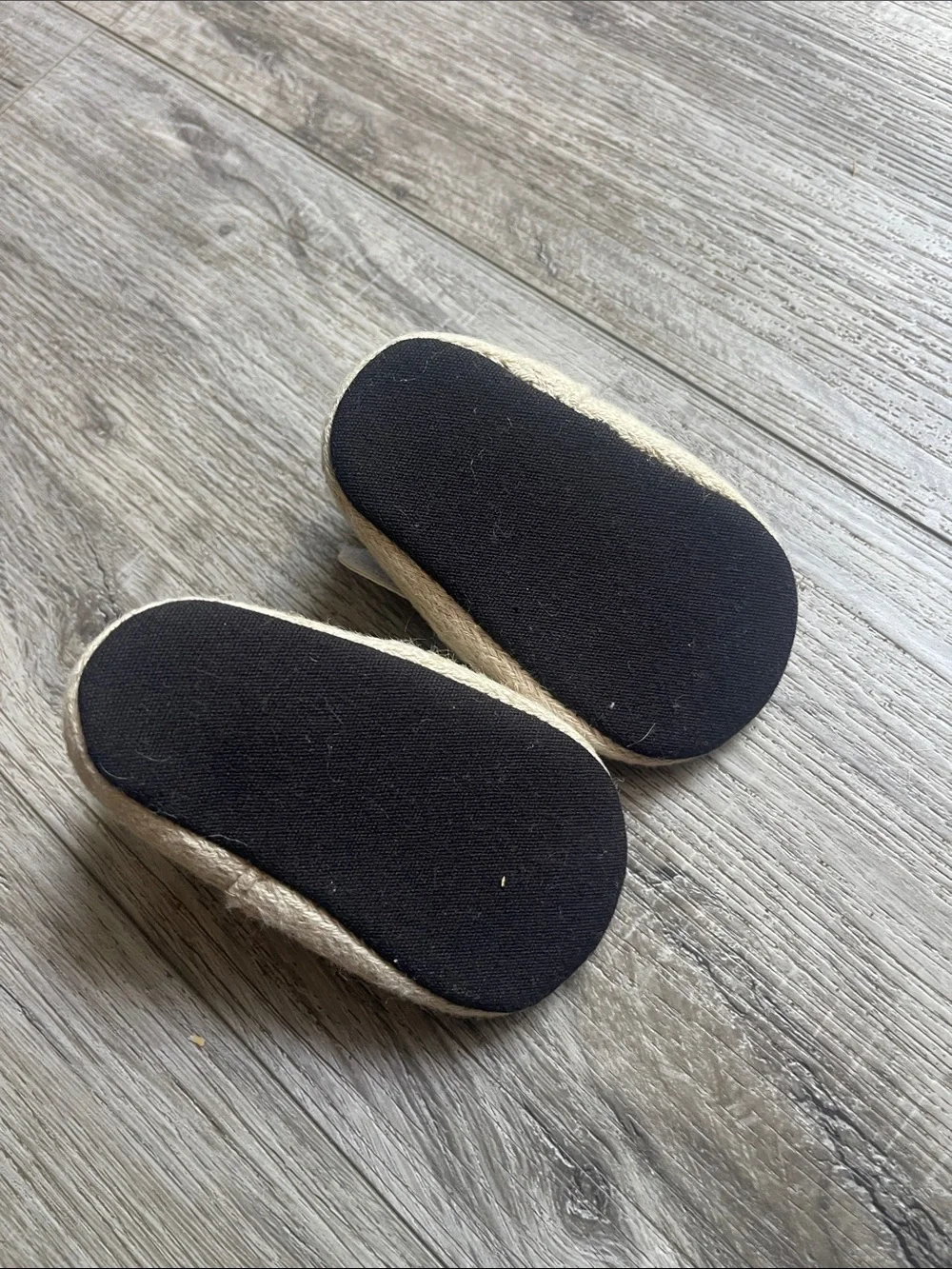 Gold-Accent Black & White Striped baby shoe 3-6 months